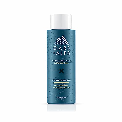 Oars + Alps Men's Moisturizing Body and Face Wash, Skin Care Infused with Vitamin E and Antioxidants, Sulfate Free, California Coast, 1 Pack