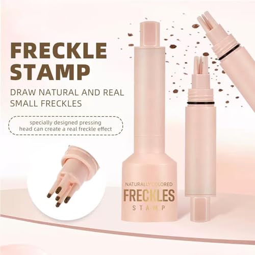 4 Optional Freckle Looks Stamp, Natural Fake Freckles, Waterproof Sweatproof Non-Fading Makeup Tool (04# Espresso)