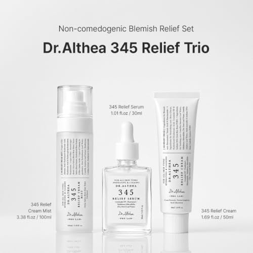 Dr. Althea 345 Relief Skincare Trio - Soothing Moisturizer, Serum & Mist for Sensitive Skin