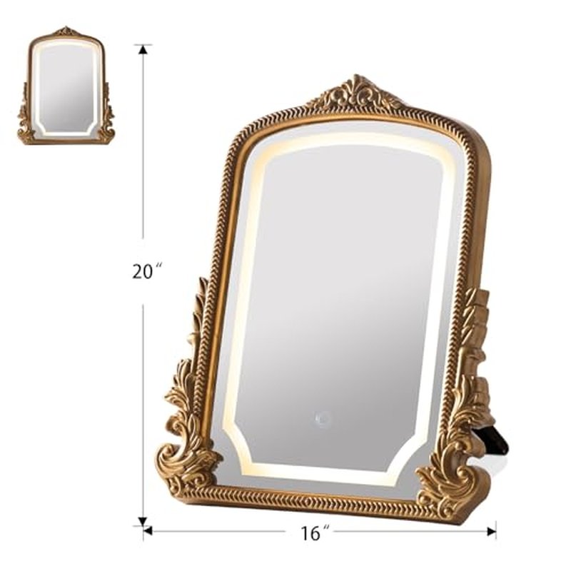 Large 16x20 Vintage LED Vanity Mirror with Dimmable Lights