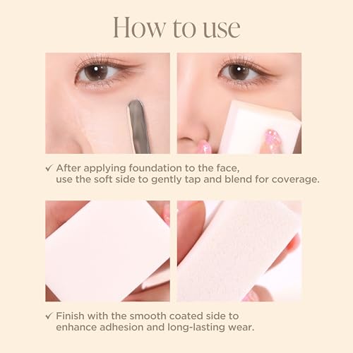 Piccasso Makeup Sponges for Foundation 20P ? Latex Square Sponges for Face Makeup, Long-Lasting Sponges with Coating Surface, Ideal for High-Adherence & Hygienic Daily Use