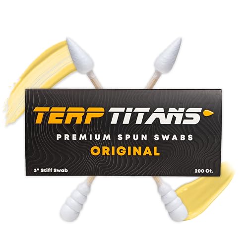 TerpTitans Original (6 Pack) ? Bamboo Cotton Swabs | Dual-Tip: Spiral for Maximum Absorption & Fine Point for Pinpoint Precision | Extra Strong, Lint-Free | 200 Count Box (1200)
