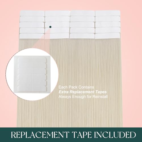 Blonde Tape in Hair Extensions Human Hair 12 Inch 20pcs