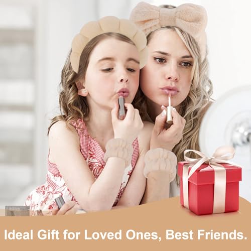 Canitor Spa Headband Wristband Set with Hair Clips