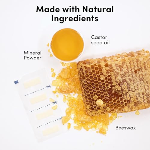 Parissa Natural Brow Wax Strips | Beginner-Friendly & Fragrance-Free | Ready-to-Use Eyebrow Waxing for Sensitive Skin | 32 Strips (16 x 2)