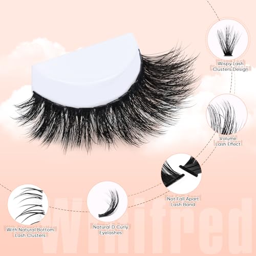 Wispy Lash Clusters with Bottom Lashes Eyelash Clusters C Curvature Cluster Eyelash Extensions 10-18mm Individual Lashes DIY Lashes Clusters Thick Volume by Winifred