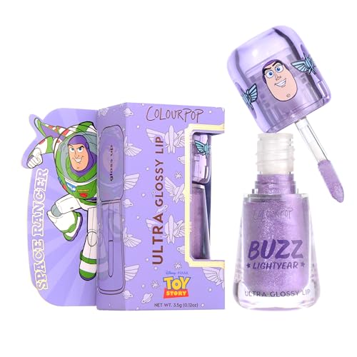 ColourPop x Toy Story Ultra Glossy Lip Gloss - High-Shine, Non-Sticky & Hydrating Lip Gloss with a Flexible Paddle Applicator - Sheer, Lavender Finish - Buzzin About (0.12 oz)