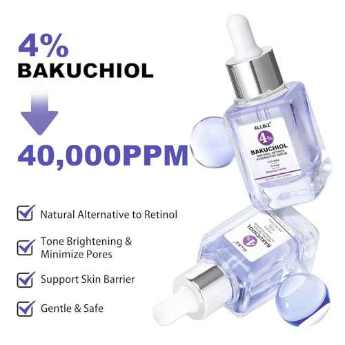 Bakuchiol Retinol Alternative Serum 50ML - 40,000 ppm All Plant-Based Formula Anti-Aging Face & Eye Care Plumping Serum for Sensitive Skin - Natural Firming & Elasticity