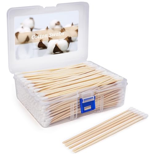 400 Pcs 6 Inch Cotton Swabs with Wood Handle - Gun Cleaning, Makeup & Pet Care