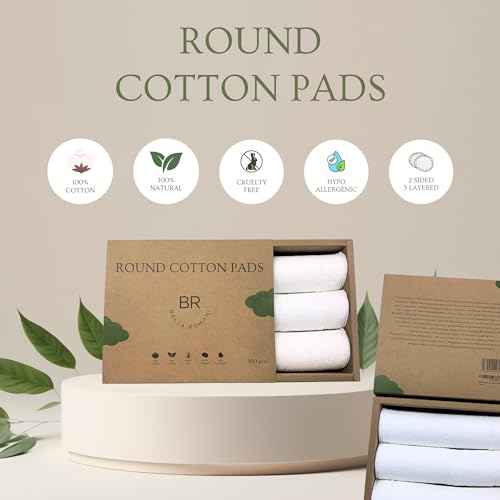 Certified Organic Cotton Rounds (300 Count) Makeup Remover Pads, Hypoallergenic, Lint-Free | 100% Pure Cotton