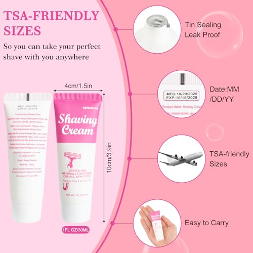 Women’s Travel Shaving Cream Set - 1 Fl Oz (Pack of 5) with Jasmine Scent