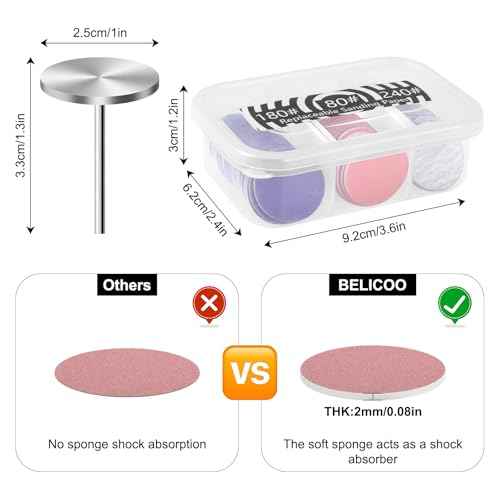 120 Pcs Sanding Paper Disc w/ 2 Metal Bit, 80/120/180/240 Grit Round Pedicure Replacement Sanding Discs for Electric Nail File Bits, Foot File Sandpaper Discs for Dead Skin Foot Callus Remover