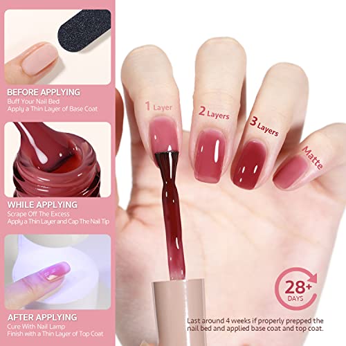 GAOY Sheer Nude Gel Nail Polish 16ml UV Light Cure for Nail Art DIY