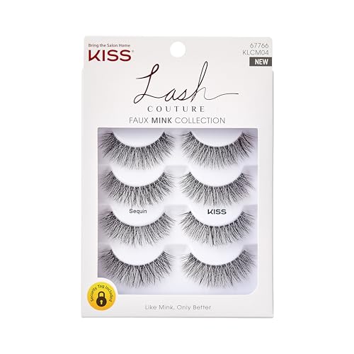 KISS Lash Couture Sequin 16mm False Eyelashes, 4 Pairs