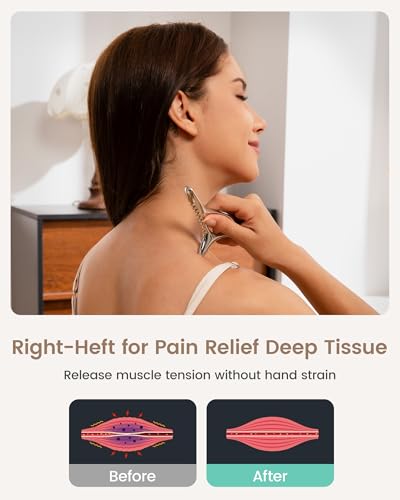 Lifechill Trigger Point Massage Tool – Dual-Tip Gua Sha, Deep Tissue Massage – Silver
