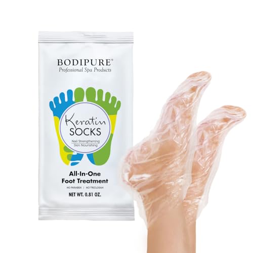 Bodipure Keratin Foot Mask 12-Pack - Moisturizing Socks for Dry Feet