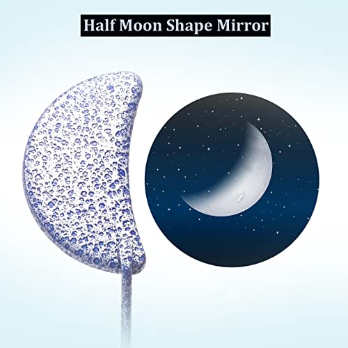 Lash Mirror Eyelash Extension Mirror Half-moon Shape Lash Mirror Stainless Steel Eyelash Mirror Tool Large Eyelash Inspection Mirror for Women Girls Makeup Supplies ELM-01