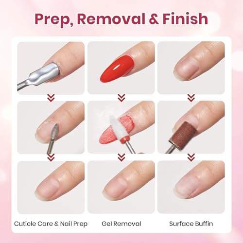 Electric Nail Drill Kit with 7 Bits & 88 Gel Colors for Manicure & Pedicure