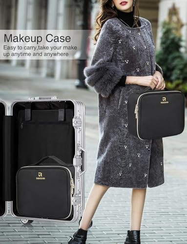 Relavel Travel Makeup Case Organizer with Adjustable Dividers