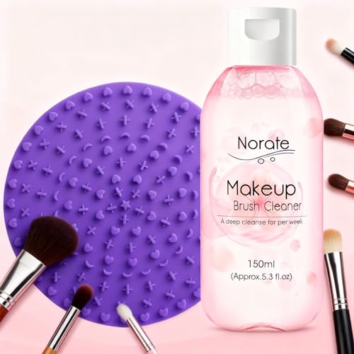 Norate Makeup Brush Cleaner Kit with Mat & Solution