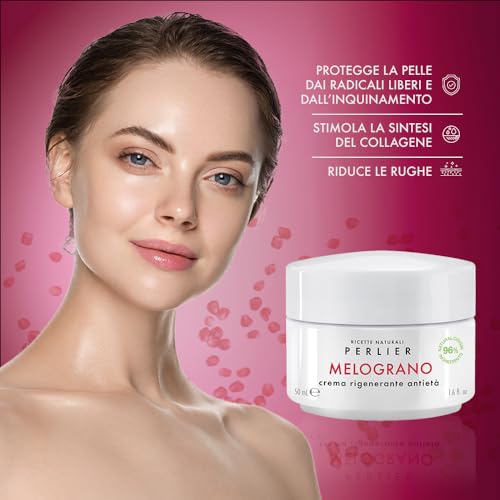 Perlier ? Pomegranate Revitalizing Anti-Aging Face Cream, 1.6 fl oz, Bio-Fermented Pomegranate with Vitamins C & E, Hydrating and Protective Formula, Alcohol-Free, Boosts Radiance and Skin Vitality