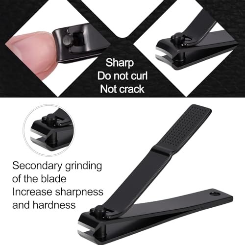 Nail Clipper Set with Leather Case - Ultra Sharp Stainless Steel