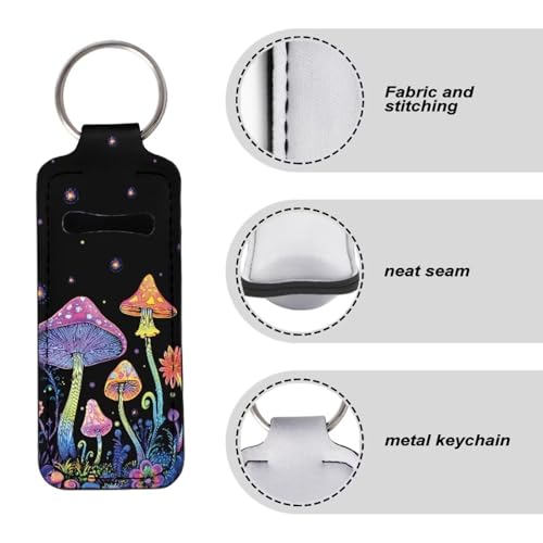 5 Pc Women's Chapstick Holder Keychain Clip Set