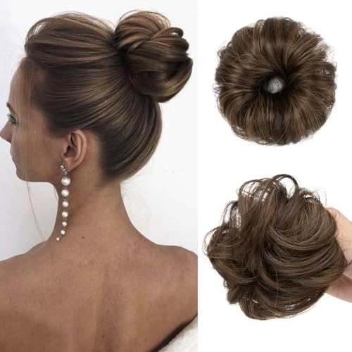 Messy Bun Hair Piece for Thin Hair - Mini Curly Updo Scrunchies