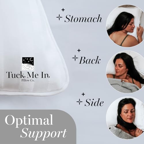 Houseify Queen Down Alternative Pillows Set of 2 - Hypoallergenic & Breathable