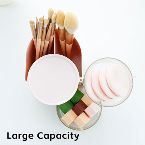 FABROK 2-Layer Rotatable Clear Hair Accessories Organizer - Pink