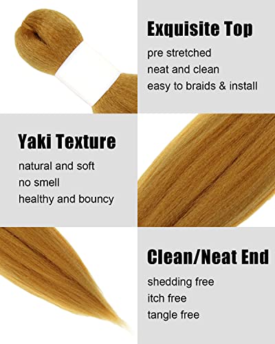 Pre-Stretched Braiding Hair 10 Inch, 4 Packs Yaki
