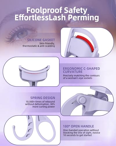 Heated Eyelash Curler with 5s Fast Heat & 24H Curl