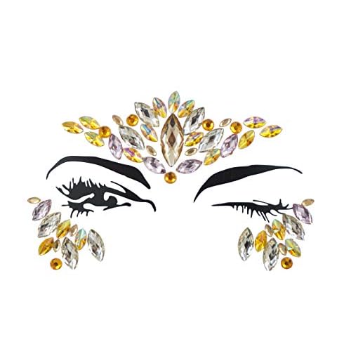 face gems silver gold halloween makeup face jewels body glitter rhinestone rave festival face body temporary tattoos felf-adhesive crystal sticker for music festivals bohemian