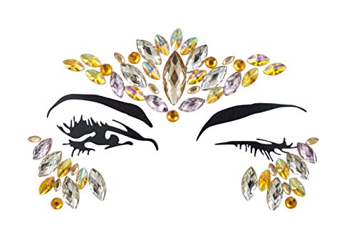 Festival Face Gems Rhinestone Stickers | Silver Gold Temporary Tattoos