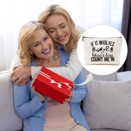 Hiking Gifts Camping Gifts Forest Funny Makeup Bag Cosmetic Bag Zipper Pouch Christmas Thanksgiving Birthday Travel Gifts Dog Mom Gifts for Travelers Women Bestie Friend Nature Lover Sister