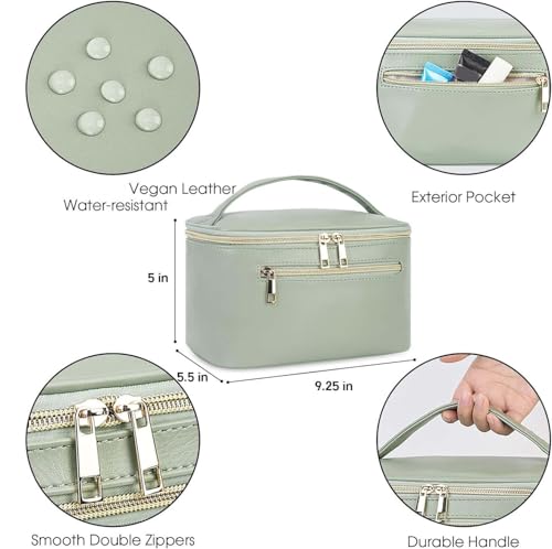 Wandering Nature Vegan Leather Makeup Bag with Brush Organizer
