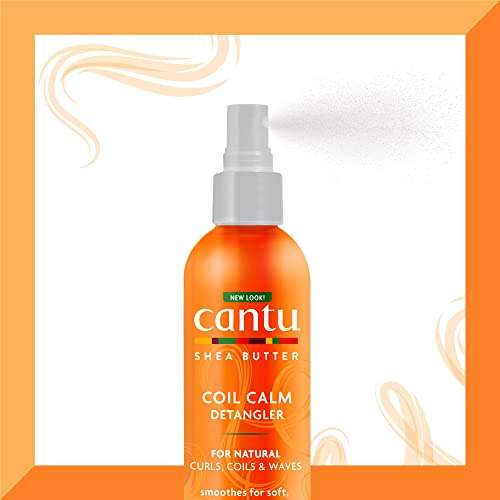 Cantu Coil Calm Detangler with Shea Butter - White 8 Fl Oz, Natural Hair Care