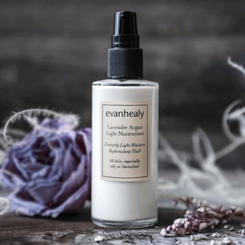 evanhealy Lavender Argan Light Moisturizer | Sheer Antioxidant Natural Moisturizer Cream for Oily Sensitive Skin | Vitamin E Face Cream