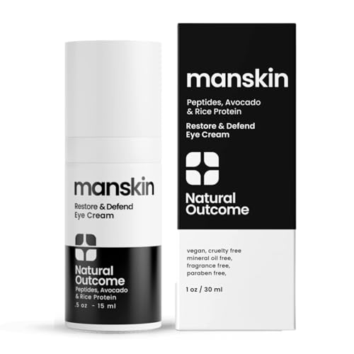 natural outcome Man Skin Eye Cream for Men - Restore & Defend Anti Aging Eye Cream with Peptides, Avocado Oil and Rice Proteins