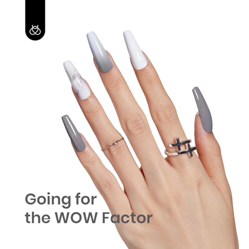 Beetles Profound Gray Gel Nail Polish 15ML - Creme Grey Variation for Long-Lasting Manicure