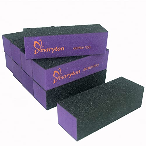 Maryton Nail Buffer 60/100 Grit Sanding Block 10-Pack