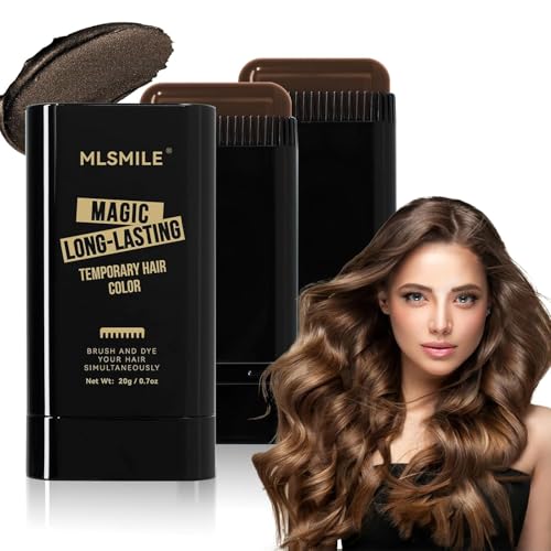 MLSMILE 2-Pack Brown 2-in-1 Hair Dye Comb Stick Grey Hair Concealer