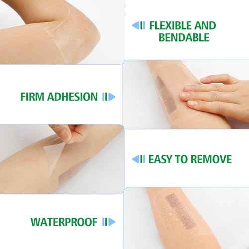 Tattoo Aftercare,Waterproof Bandages for Swimming,2 Inch x 10 Yard Tattoo Cover up Tape,Second Skin Tattoo Cover up Patch,Waterproof Bandaids,Transparent Film Dressing,Adhesive Bandage,Shower Shield