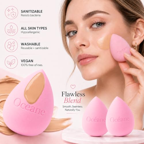 Makeup Sponge Set of 6 – Latex-Free Blender for Liquid & Powder