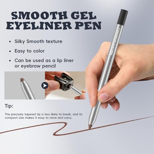 Gloomix Black Truffle 24HR Waterproof Eyeliner Pencil - Long-Lasting, Precise, Smudge-Proof Makeup