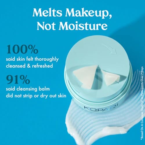 Kopari Ceramide Grinding Cleansing Balm Face Cleanser & Makeup Remover with Ceramides, Vitamin E & Sea Buckthorn Oil, Moisturizing Twist-Up Balm for Sensitive, Dry, or Oily Skin, 1.7oz
