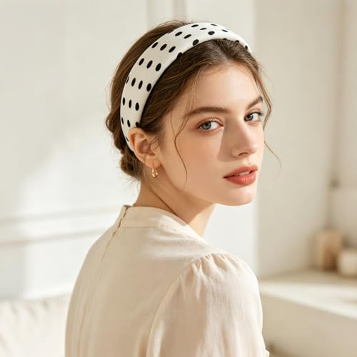 Polka Dot Padded Headband Set for Women - Non-Slip Hair Accessories