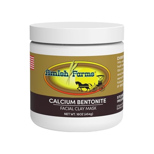Amish Farms Bentonite Clay Mask for Face ? Facial Clay Mud Mask with All Natural Calcium Bentonite for Deep Cleansing | Face & Body | 16 oz | Made in USA
