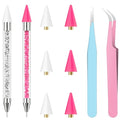 Rhinestone Picker Wax Pen Tool with Tweezers & Tips