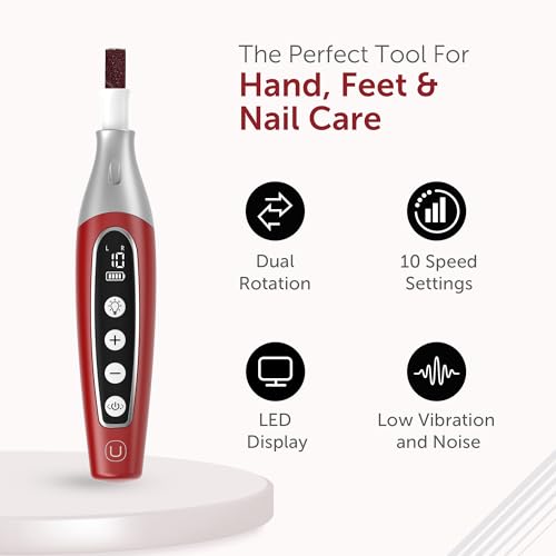 PediLux Pro Electric Manicure Pedicure Kit - Cordless Nail Drill Set